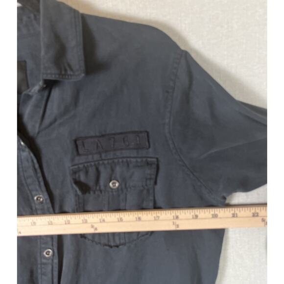 Rails Shacket Kato Stars Military Linen Blend Shirt Jacket Top Tencel Linen EUC - Picture 5 of 11